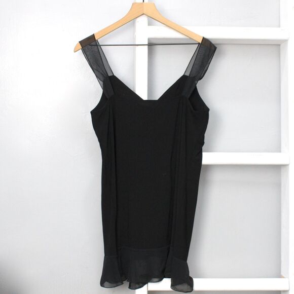 Fashion Bug VTG Y2K Black Beaded Neckline Flowy Tank Top Blouse Size XL - Picture 6 of 8